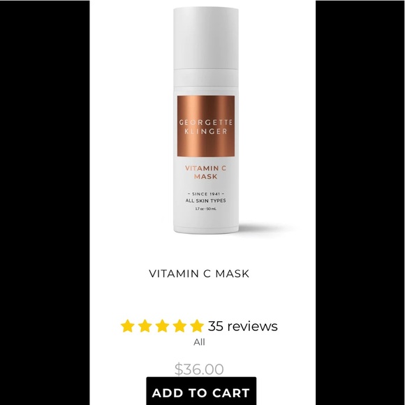 Georgette Klinger Vitamin C Mask, Revitalize, Clay-Based, Argan, Avocado - Picture 1 of 11